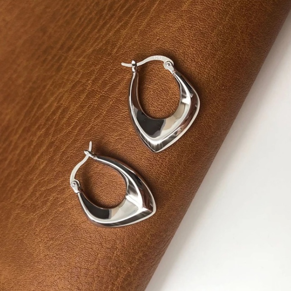 🤍Insta sterling silver hoop earrings